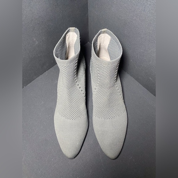 Eileen Fisher Purl Recycled Stretch Knit Bootie Graphite W10 - Picture 7 of 9